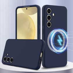 For Samsung Galaxy S24+ 5G Shockproof Silicone Magsafe Phone Case(Navy Blue)