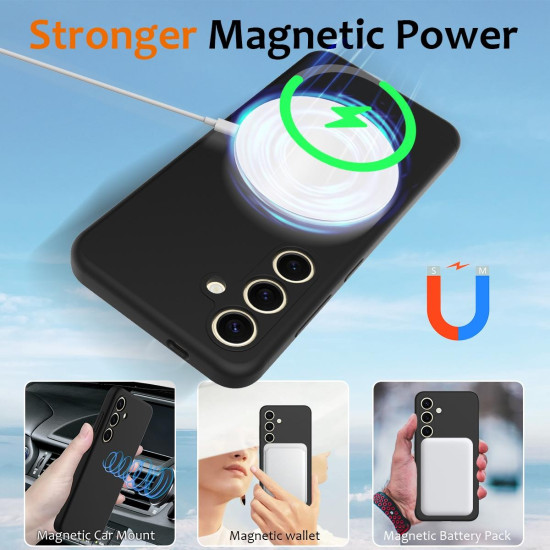 For Samsung Galaxy S24+ 5G Shockproof Silicone Magsafe Phone Case(Black)