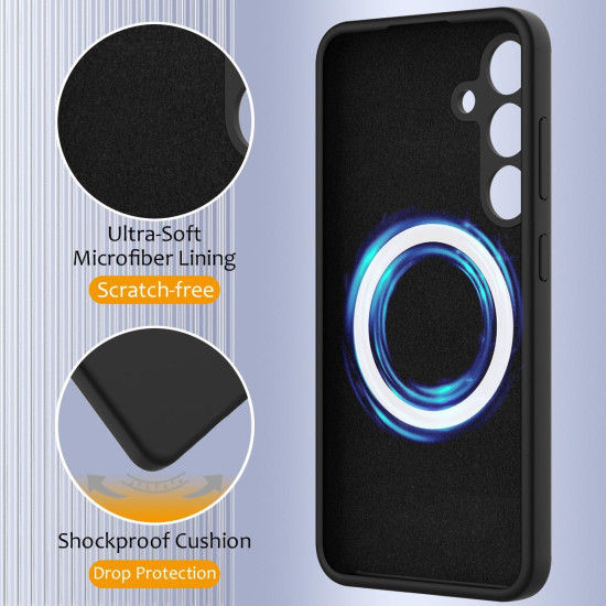 For Samsung Galaxy S24+ 5G Shockproof Silicone Magsafe Phone Case(Black)
