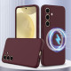 For Samsung Galaxy S24+ 5G Shockproof Silicone Magsafe Phone Case(Plum Color)