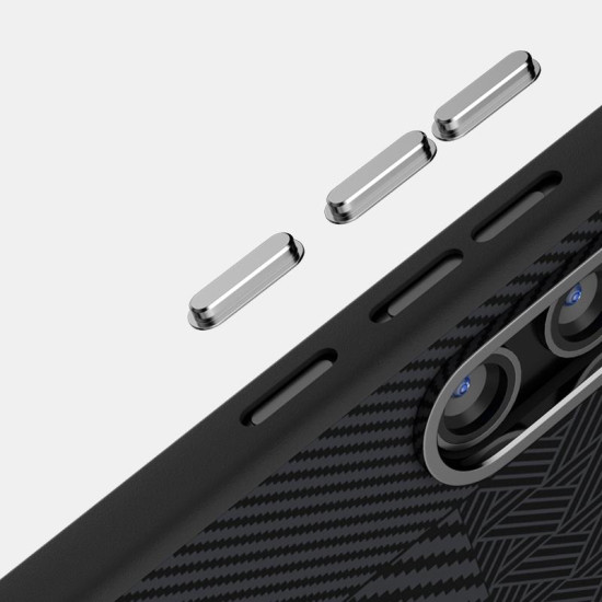 For Samsung Galaxy S24+ 5G ABEEL 6D Micro Relief MagSafe Magnetic Phone Case(Carbon Fiber Black)