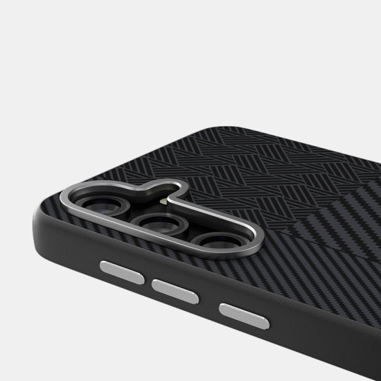 For Samsung Galaxy S24+ 5G ABEEL 6D Micro Relief MagSafe Magnetic Phone Case(Carbon Fiber Black)