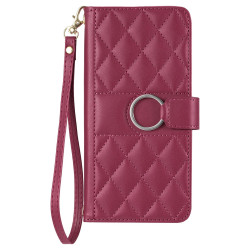 For Samsung Galaxy A35 5G Ring Buckle Rhombic Leather Phone Case(Red)