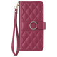 For Samsung Galaxy A35 5G Ring Buckle Rhombic Leather Phone Case(Red)