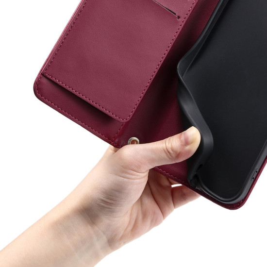 For Samsung Galaxy A35 5G Ring Buckle Rhombic Leather Phone Case(Red)