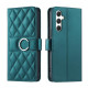 For Samsung Galaxy A35 5G Ring Buckle Rhombic Leather Phone Case(Green)
