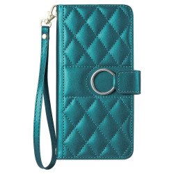 For Samsung Galaxy A35 5G Ring Buckle Rhombic Leather Phone Case(Green)