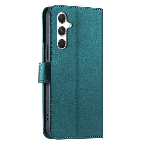 For Samsung Galaxy A35 5G Ring Buckle Rhombic Leather Phone Case(Green)