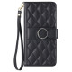 For Samsung Galaxy A35 5G Ring Buckle Rhombic Leather Phone Case(Black)