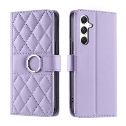 For Samsung Galaxy A35 5G Ring Buckle Rhombic Leather Phone Case(Purple)