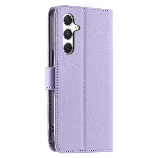 For Samsung Galaxy A35 5G Ring Buckle Rhombic Leather Phone Case(Purple)