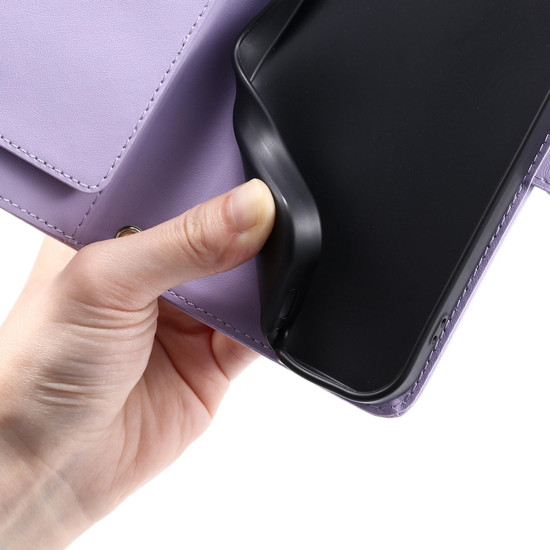 For Samsung Galaxy A35 5G Ring Buckle Rhombic Leather Phone Case(Purple)