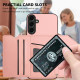 For Samsung Galaxy S24+ 5G Skin Feel Four Card Slots Phone Case with Wrist Strap(Pink)