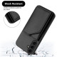 For Samsung Galaxy S24+ 5G Skin Feel Four Card Slots Phone Case with Wrist Strap(Black)