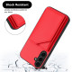 For Samsung Galaxy S24+ 5G Skin Feel Four Card Slots Phone Case with Wrist Strap(Red)