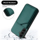 For Samsung Galaxy S24+ 5G Skin Feel Four Card Slots Phone Case with Wrist Strap(Green)
