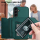 For Samsung Galaxy S24+ 5G Skin Feel Four Card Slots Phone Case with Wrist Strap(Green)