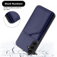 For Samsung Galaxy S24+ 5G Skin Feel Four Card Slots Phone Case with Wrist Strap(Blue)