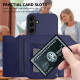 For Samsung Galaxy S24+ 5G Skin Feel Four Card Slots Phone Case with Wrist Strap(Blue)