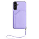 For Samsung Galaxy S24+ 5G Skin Feel Four Card Slots Phone Case with Wrist Strap(Purple)