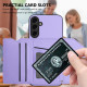 For Samsung Galaxy S24+ 5G Skin Feel Four Card Slots Phone Case with Wrist Strap(Purple)