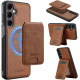 For Samsung Galaxy S24+ 5G LC.IMEEKE L3 Series Detachable RFID Card Bag Magsafe Phone Case(Brown)