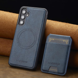 For Samsung Galaxy S24+ 5G LC.IMEEKE L3 Series Detachable RFID Card Bag Magsafe Phone Case(Blue)