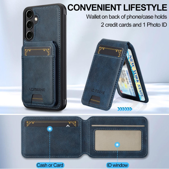 For Samsung Galaxy S24+ 5G LC.IMEEKE L3 Series Detachable RFID Card Bag Magsafe Phone Case(Blue)