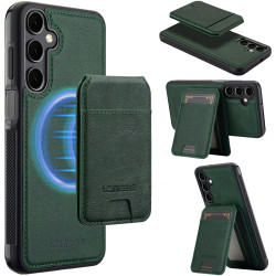 For Samsung Galaxy S24+ 5G LC.IMEEKE L3 Series Detachable RFID Card Bag Magsafe Phone Case(Green)