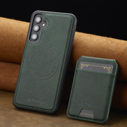 For Samsung Galaxy S24+ 5G LC.IMEEKE L3 Series Detachable RFID Card Bag Magsafe Phone Case(Green)