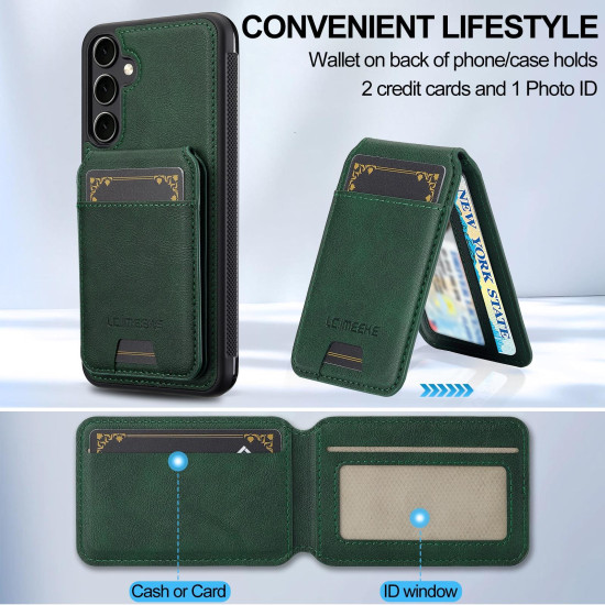 For Samsung Galaxy S24+ 5G LC.IMEEKE L3 Series Detachable RFID Card Bag Magsafe Phone Case(Green)