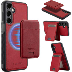 For Samsung Galaxy S24+ 5G LC.IMEEKE L3 Series Detachable RFID Card Bag Magsafe Phone Case(Red)
