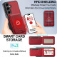 For Samsung Galaxy S24+ 5G LC.IMEEKE L3 Series Detachable RFID Card Bag Magsafe Phone Case(Red)
