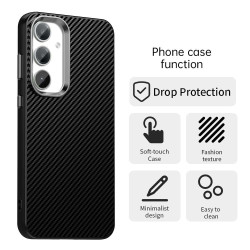 For Samsung Galaxy S24+ 5G Carbon Fiber Series IMD Phone Case(Black)