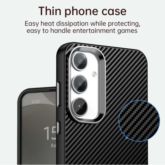 For Samsung Galaxy S24+ 5G Carbon Fiber Series IMD Phone Case(Black)