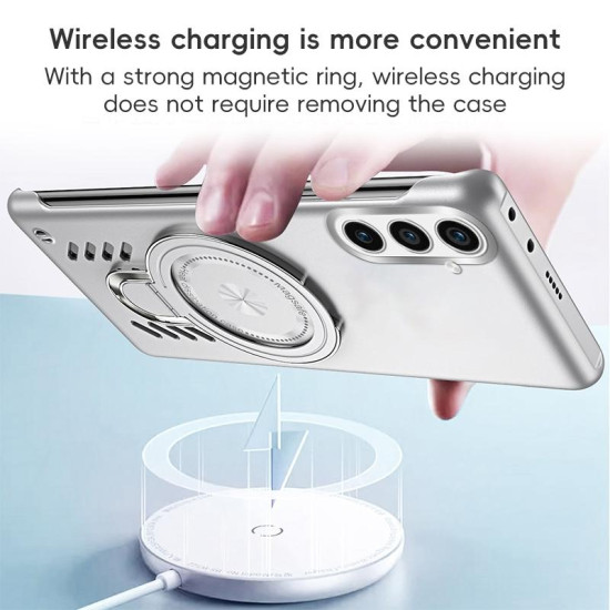 For Samsung Galaxy S24+ 5G Ice Sense Series Graphene Cooling MagSafe Holder Phone Case(Orange)