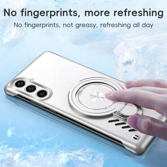 For Samsung Galaxy S24+ 5G Ice Sense Series Graphene Cooling MagSafe Holder Phone Case(Orange)