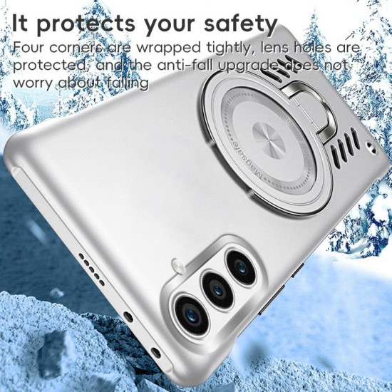 For Samsung Galaxy S24+ 5G Ice Sense Series Graphene Cooling MagSafe Holder Phone Case(Orange)
