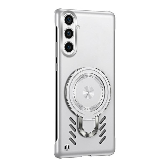 For Samsung Galaxy S24+ 5G Ice Sense Series Graphene Cooling MagSafe Holder Phone Case(Silver)