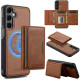 For Samsung Galaxy S24+ 5G LC.IMEEKE L5 Series Detachable RFID Card Bag Magsafe Phone Case(Brown)