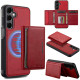 For Samsung Galaxy S24+ 5G LC.IMEEKE L5 Series Detachable RFID Card Bag Magsafe Phone Case(Red)