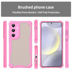 For Samsung Galaxy S24+ 5G Armor Glaze PC Hybrid TPU Phone Case(Pink)