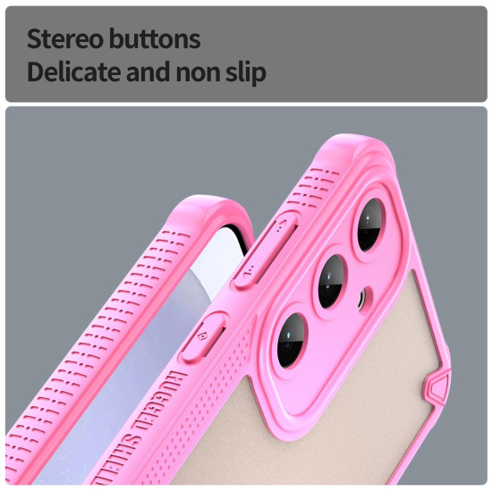 For Samsung Galaxy S24+ 5G Armor Glaze PC Hybrid TPU Phone Case(Pink)