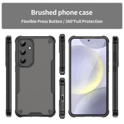 For Samsung Galaxy S24+ 5G Armor Glaze PC Hybrid TPU Phone Case(Black)