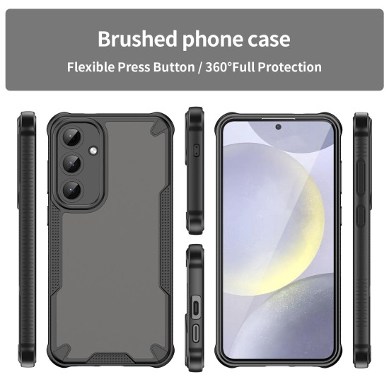 For Samsung Galaxy S24+ 5G Armor Glaze PC Hybrid TPU Phone Case(Black)