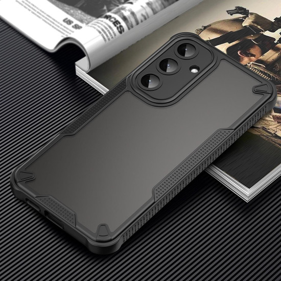 For Samsung Galaxy S24+ 5G Armor Glaze PC Hybrid TPU Phone Case(Black)