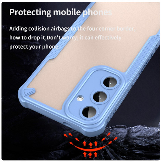 For Samsung Galaxy S24+ 5G Armor Glaze PC Hybrid TPU Phone Case(Blue)