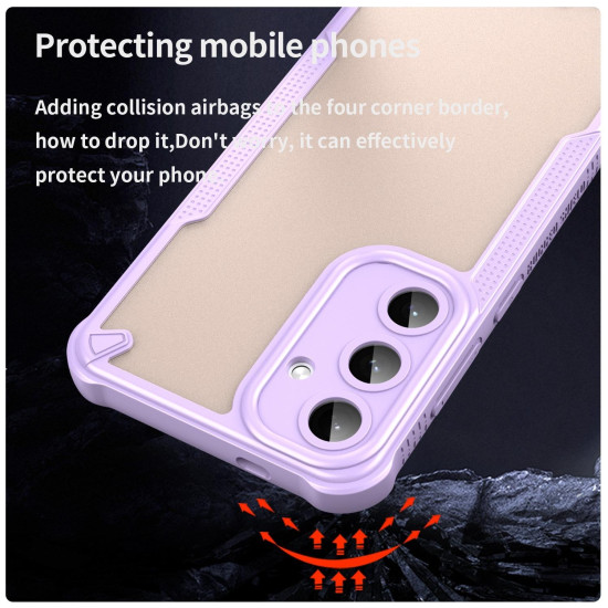 For Samsung Galaxy S24+ 5G Armor Glaze PC Hybrid TPU Phone Case(Purple)