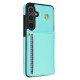 For Samsung Galaxy S24+ 5G Three Fold Card Bag Phone Case with Long Lanyard(Mint)