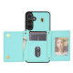 For Samsung Galaxy S24+ 5G Three Fold Card Bag Phone Case with Long Lanyard(Mint)